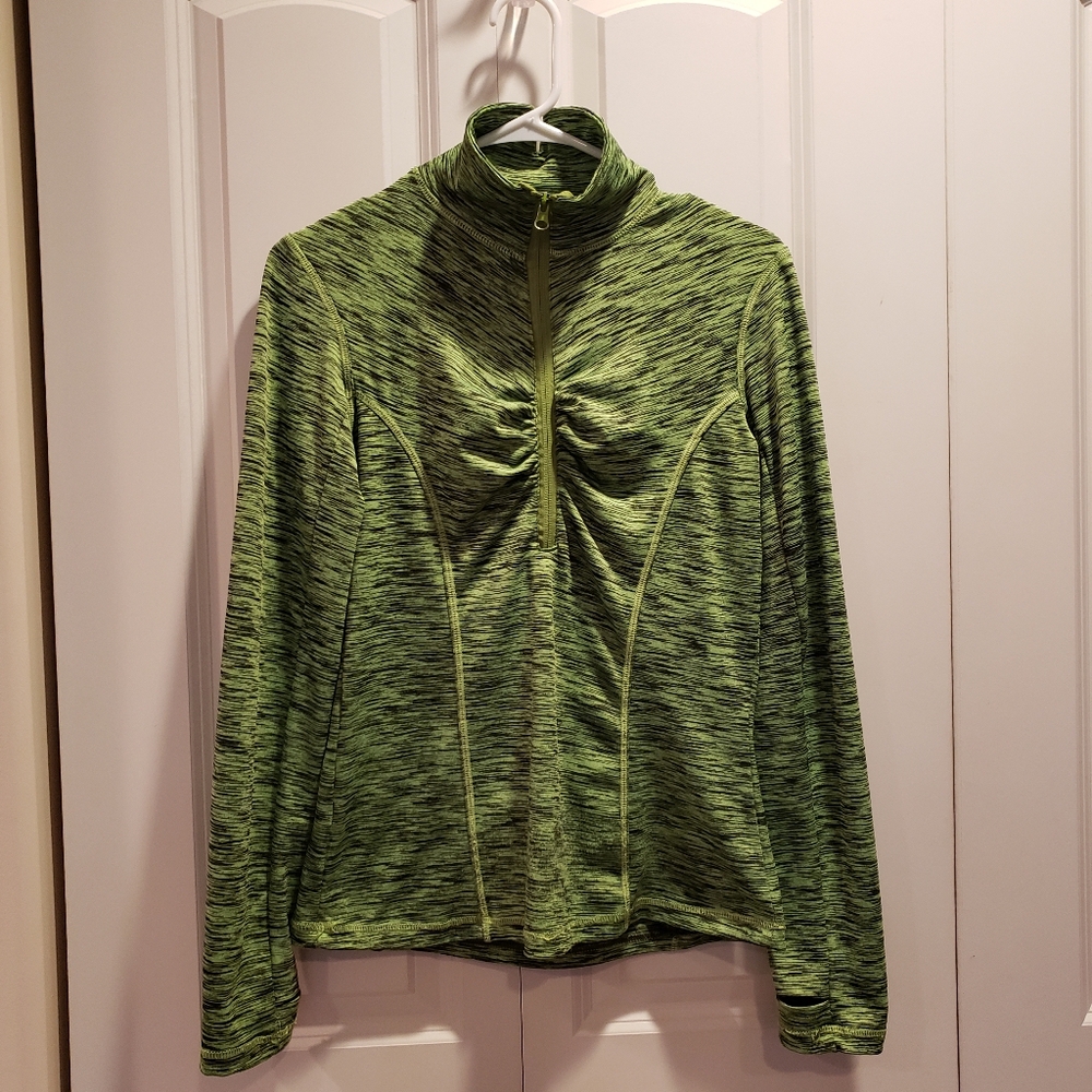 1/4 Zip Athletic Top With Thumbholes Size M